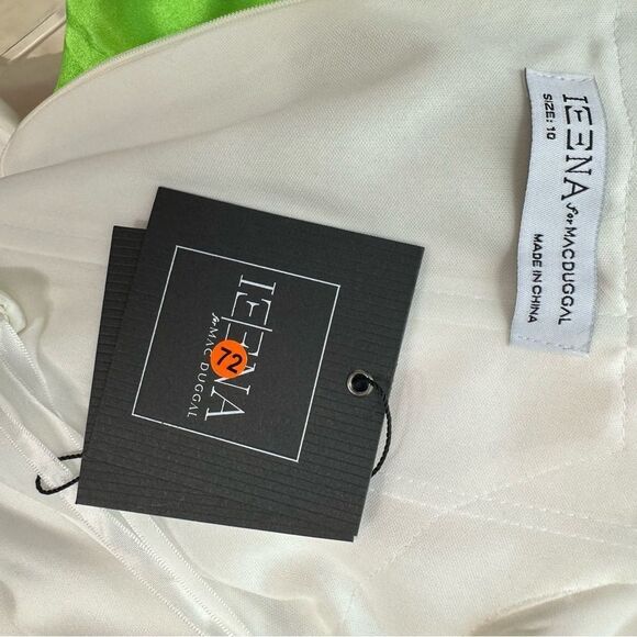 Mac Duggal 11441 White Feather Trim Off The Shoulder Column Gown | Size 10 - Picture 13 of 13